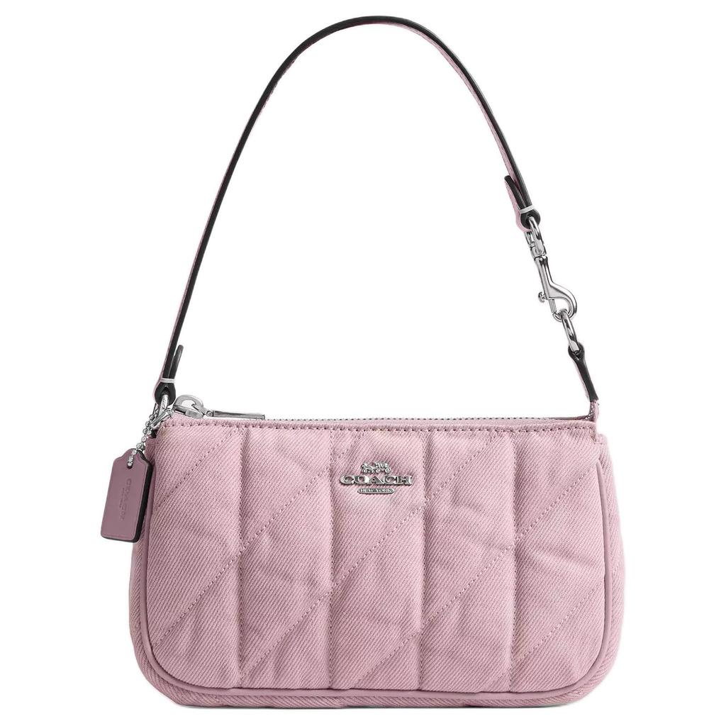Coach Nolita 19 Diamond Pattern Hardware Denim Handbag Small Women Handbags Carnation-Pink CBK58-SVY2V
