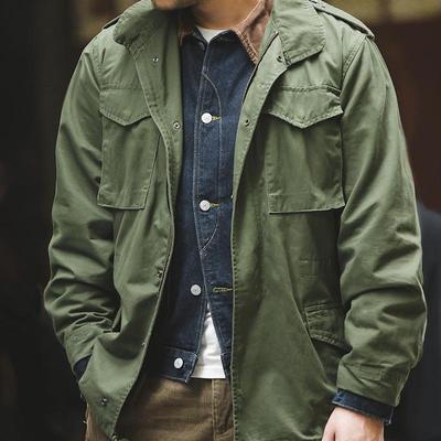 Pánska bunda Tooling Style American Retro M65 Field Jacket Retro Multi Pocket Tooling Jacket