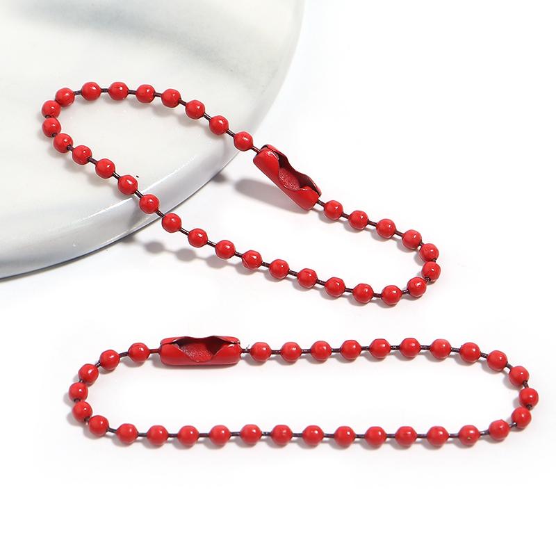 100pcs/lot Colorful Ball Bead Chains Fit Key Chains Hand Tag Connector ForDIY Bracelet Jewelry Making Accessorise Length 10 12cm