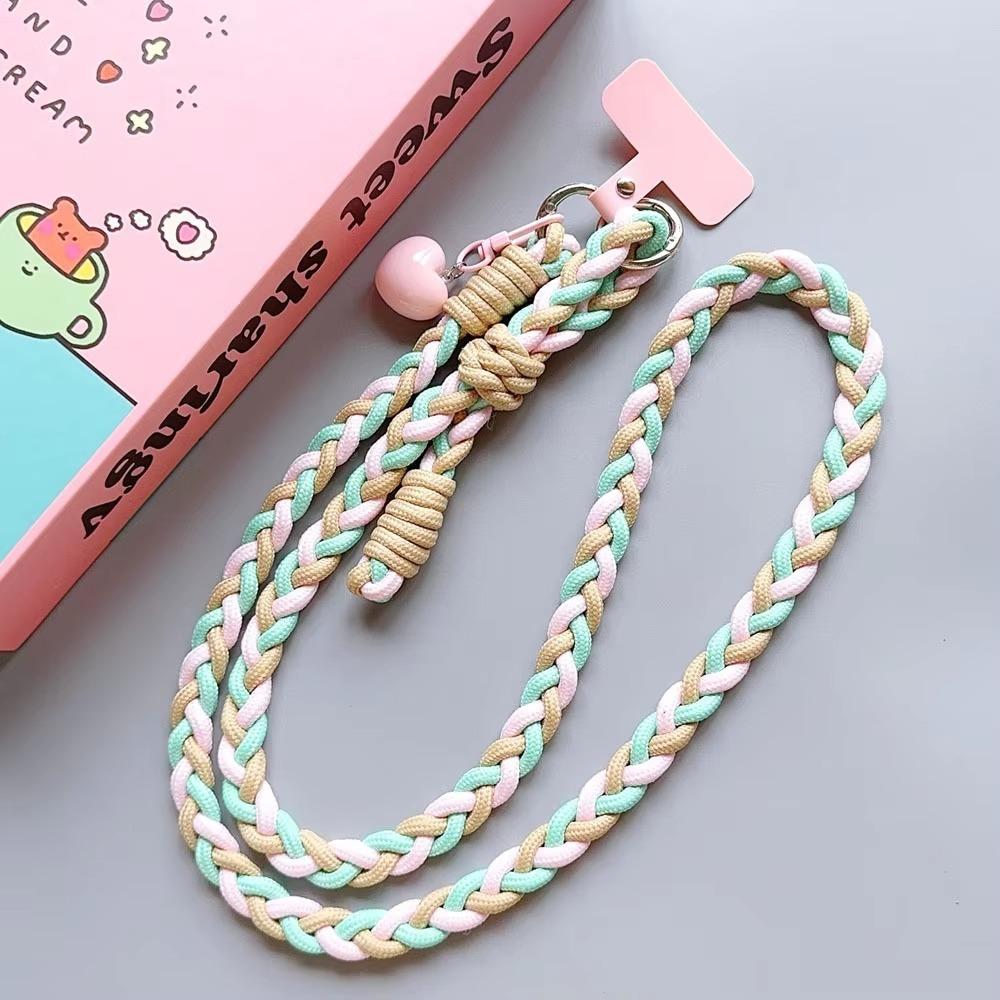 Braided Chain Mobile Phone Crossbody Lanyard Anti-lost Heart Crossbody Phone Strap