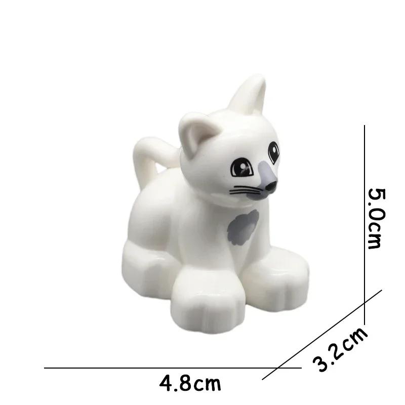 Big Size Building Blocks Animal Accessories Figures Farm Poultry Livestock Cat Rabbit Compatible Bricks Toys Children Kids Gifts