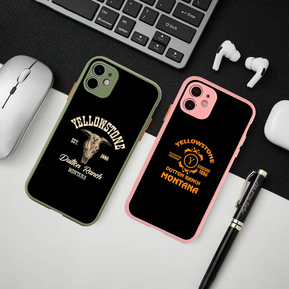 Popular Y-Yellowstone D-Dutton R-Ranch Phone Case For iPhone 13 12 X XS MAX Pro Max 16 15 11 14 Pro Max Shockproof Matte Cover