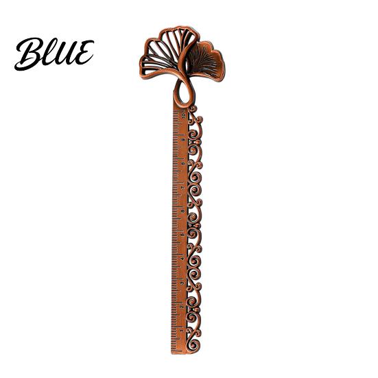 Classical Charm Bookmark Butterfly Ginkgo Ruler 2 in 1 Metal Measuring Page Marker