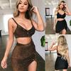 Premium Quality 2 Piece Women Bodycon Two Piece Crop Top And Skirt Set For Stylish Parties