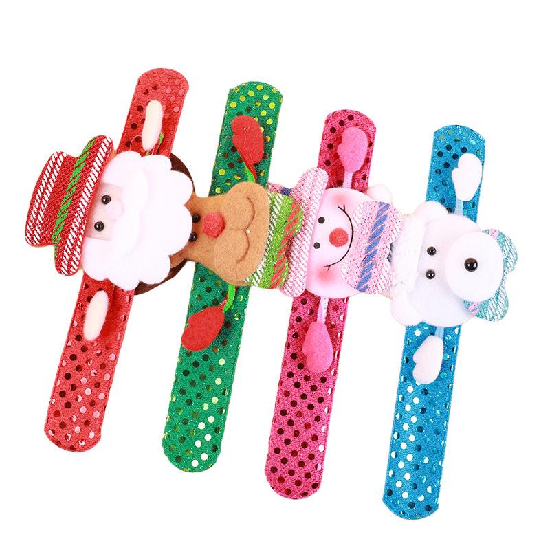 Creative Luminous Santa Claus & Snowman Children's Snap Bracelet - Perfect Christmas Gift