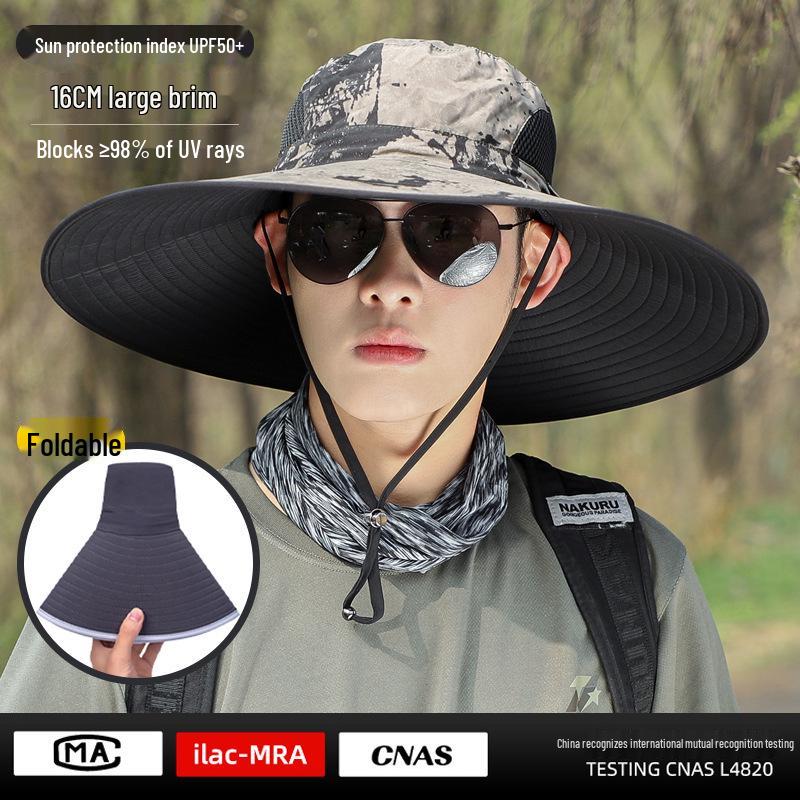 Men's Wide Brim UV Protection Sun Hat for Summer Outdoor Activities