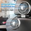 Independent Switch Car USB Fan 3-Speed Auto Headrest Fan New Dual Head Cooling Fan  Rear Seat