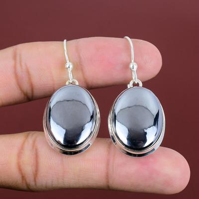 Pendientes de shungita, pendientes de piedras preciosas, pendientes de plata de ley 925, muy bonitos, joyas de shungita, pendientes hechos a mano, pendientes colgantes, regalos para esposa