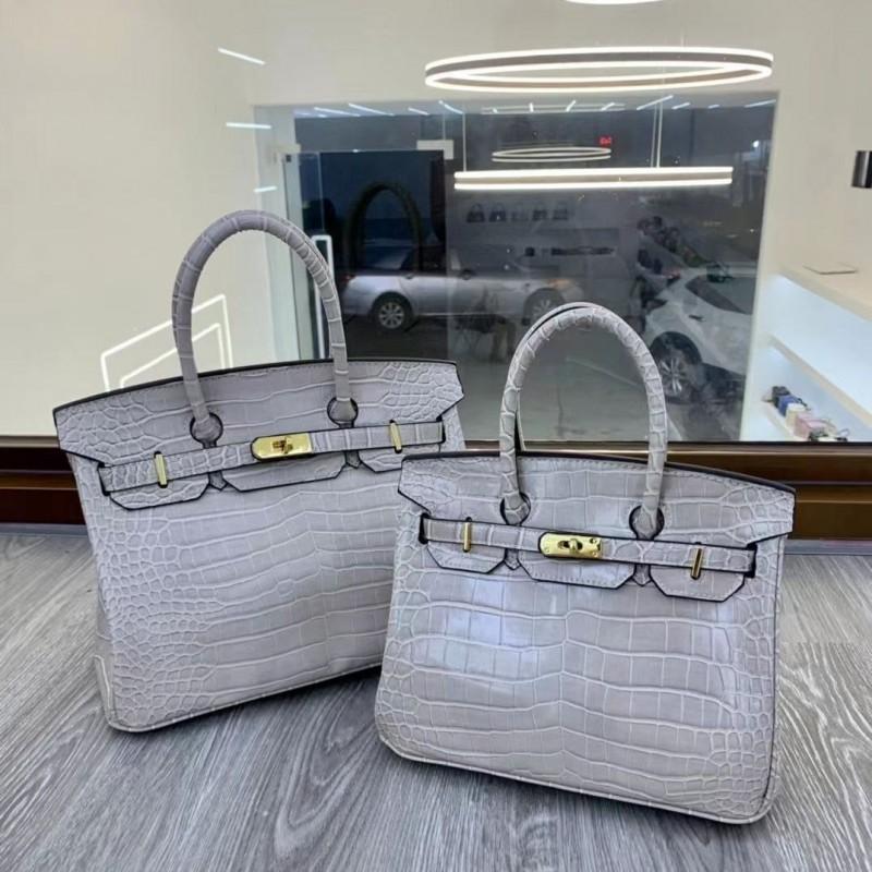 Yijinyuan 2024 Alligator Leather Platinum Bag Handbag Women Shoulder Fashionable Sweet Large-capacity