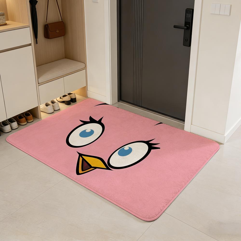 Game A-Angry Birds Floor Mat Flannel Door Mat Non-Slip Absorbent Washable Indoor Home Rug