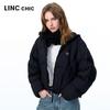 Jinyujie Women's Short Hooded 90% Duck Down Puffer Jacket
