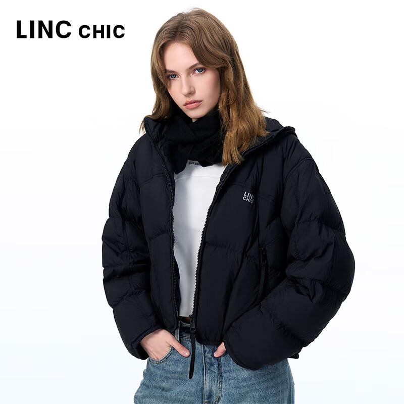 Jinyujie Women's Short Hooded 90% Duck Down Puffer Jacket