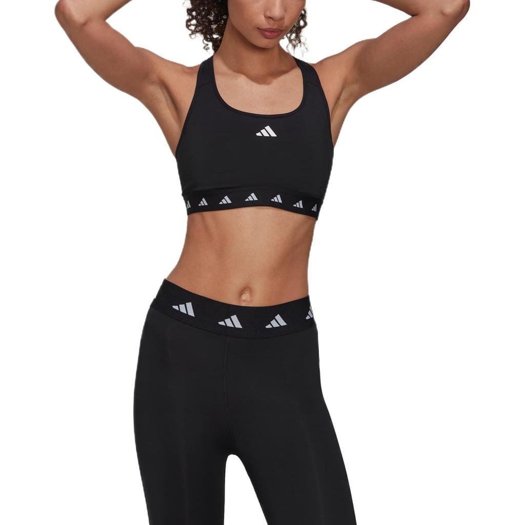 (WMNS) adidas Powerreact Training Medium-Support Techfit Bra Asia Sizing 'Black White' Women's HN7273
