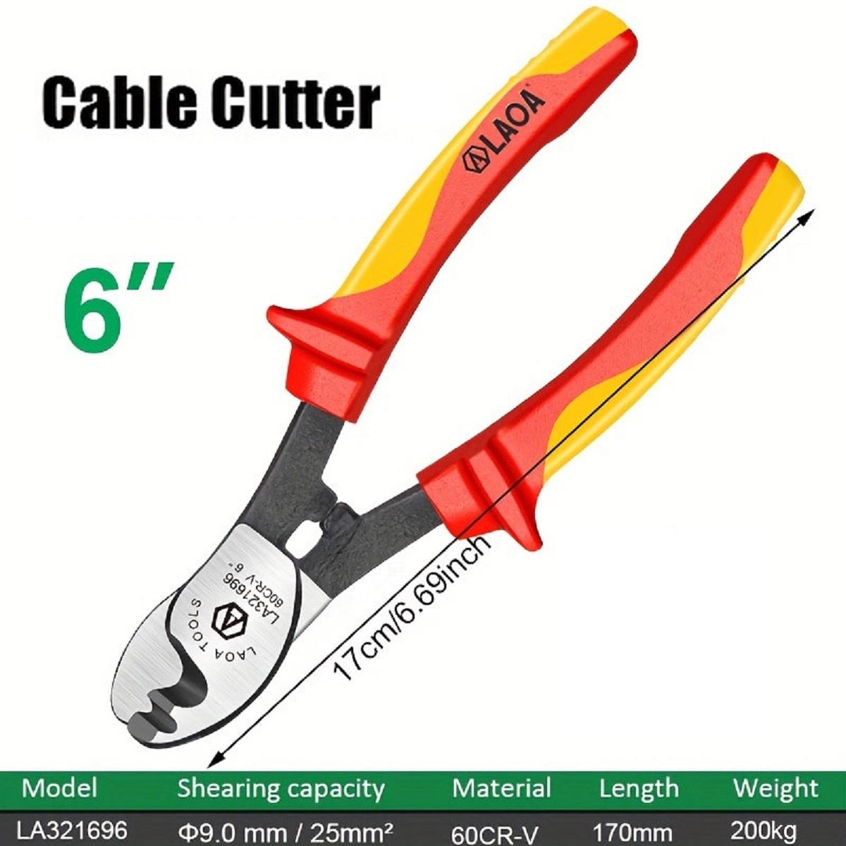 LAOA Insulated Cable Cutting Pliers 1000V VDE 6 /8 /10 60CR-V Heavy-Duty Wire Cutter Electrician Tool