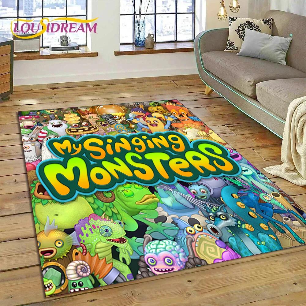 3D Game My Singing Monsters Cartoon Rug Carpet for Living Room Bedroom Home Decor,Floor Mat Non-slip for Sofa  Doormat Gift Kids