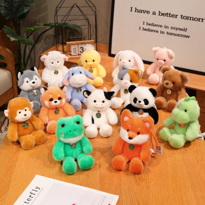 Scented Running Man Plush Keychain: Cute Animal Backpack Charm Doll