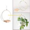 F26C Wood Hanging Basket Flower Pots Hanger Hanging Plant Wood Hanging Basket Rack for Indoor Outdoor Garden Decorations