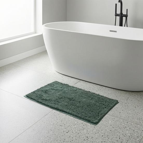 Tappeto da Bagno in Ciniglia, Morbido Soffice Assorbente Tappetino per Porta del Bagno, Antiscivolo Lavabile in Lavatrice Tappeto per Pavimento per Cucina Ingresso Camera da Letto