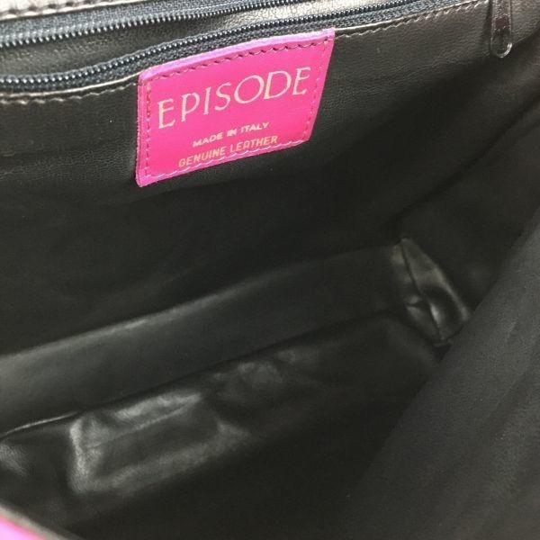 EPISODE Italy Made Leather Shoulder Bag Dark Pink Plain Adjustable Strap Length(USED)