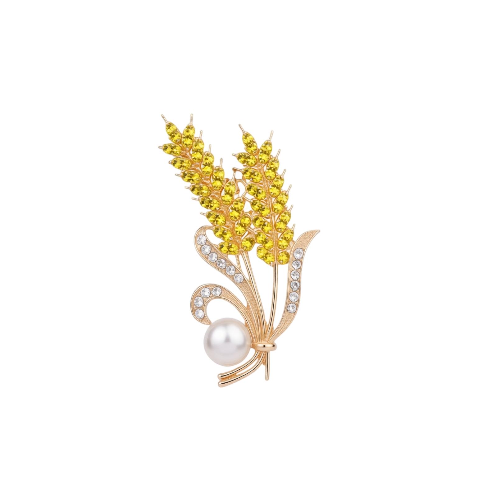 Fashion Alloy Brooch Elegant Small Niche Pearl Flower Pin Accessory Versatile Decoration Collar Pin Brooch for Clothing one size золотой