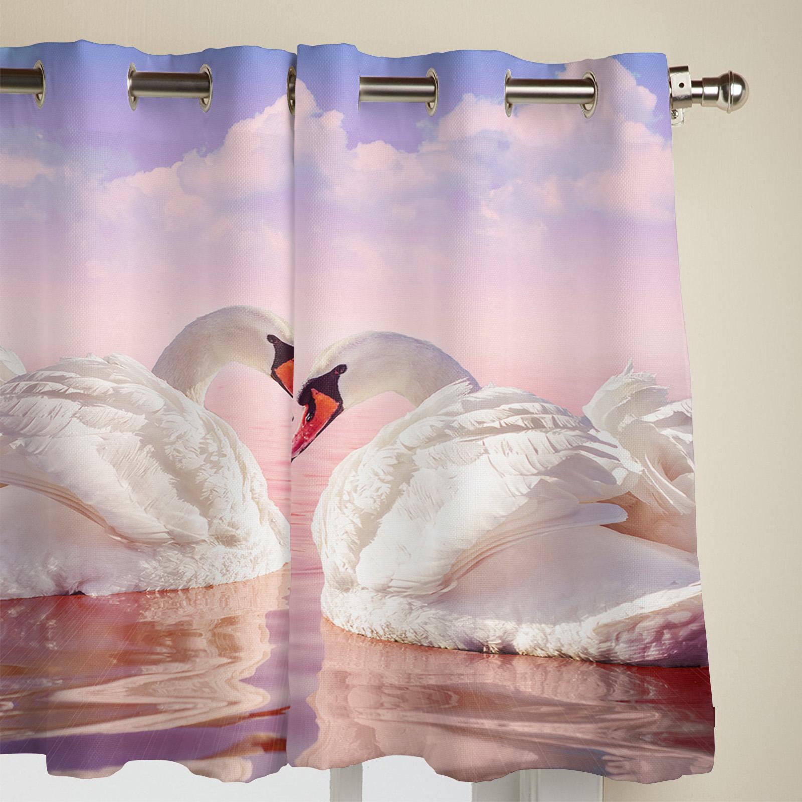 Белые Лебединое Озеро Облака Оконные Занавески Спальня Гостиная Оконные Шторы Кухонные — фото 4