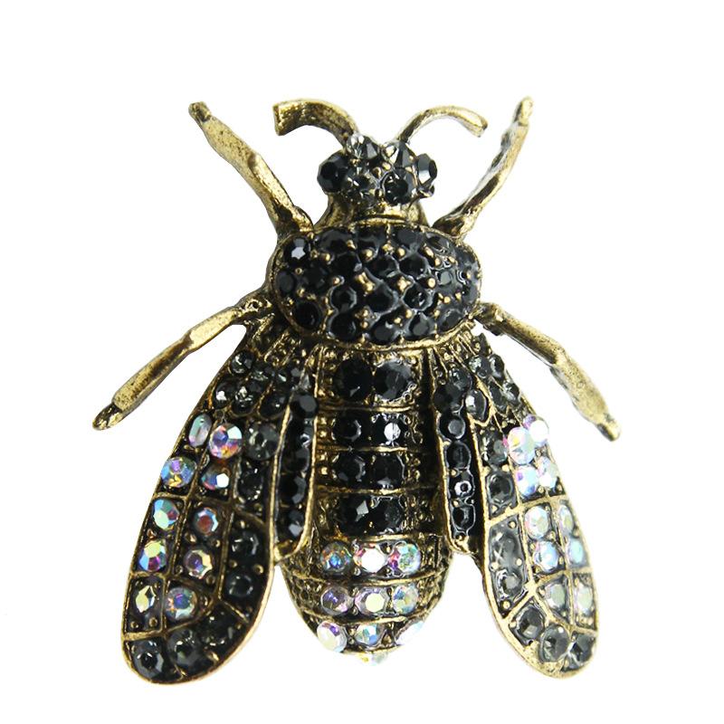 

Модная брошь-пчела из сплава с бриллиантами, серия насекомых, женская корсажная брошь, в наличии чёрный