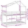 VidaXL Bunk Bed with Roof Wax Brown 75x190cm Solid Pine Wood, Bed, Bed Frame, Loft Bed, Bedroom Furniture, 3282051