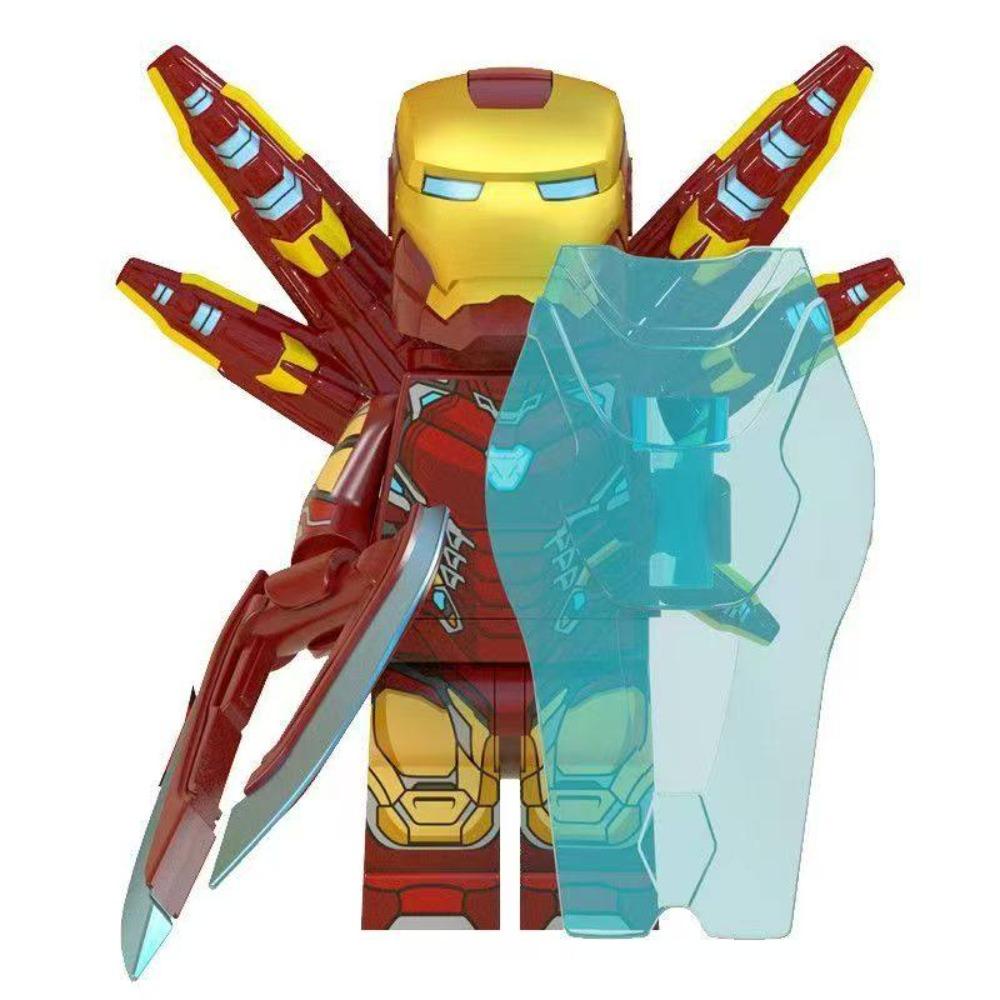 Iron Man Marvel Superheld Anime Figur Bausteine Actionfigur Peripheres Modell Requisiten Sammlung Basteln Geschenk Spielzeug Kinder