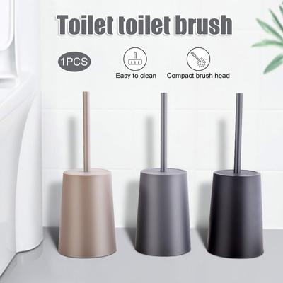 Toilet Brush Deep Cleaner Silicone Toilet Brush with No-Slip Long Plastic Handle and Flexible Bristle Silicone Toilet