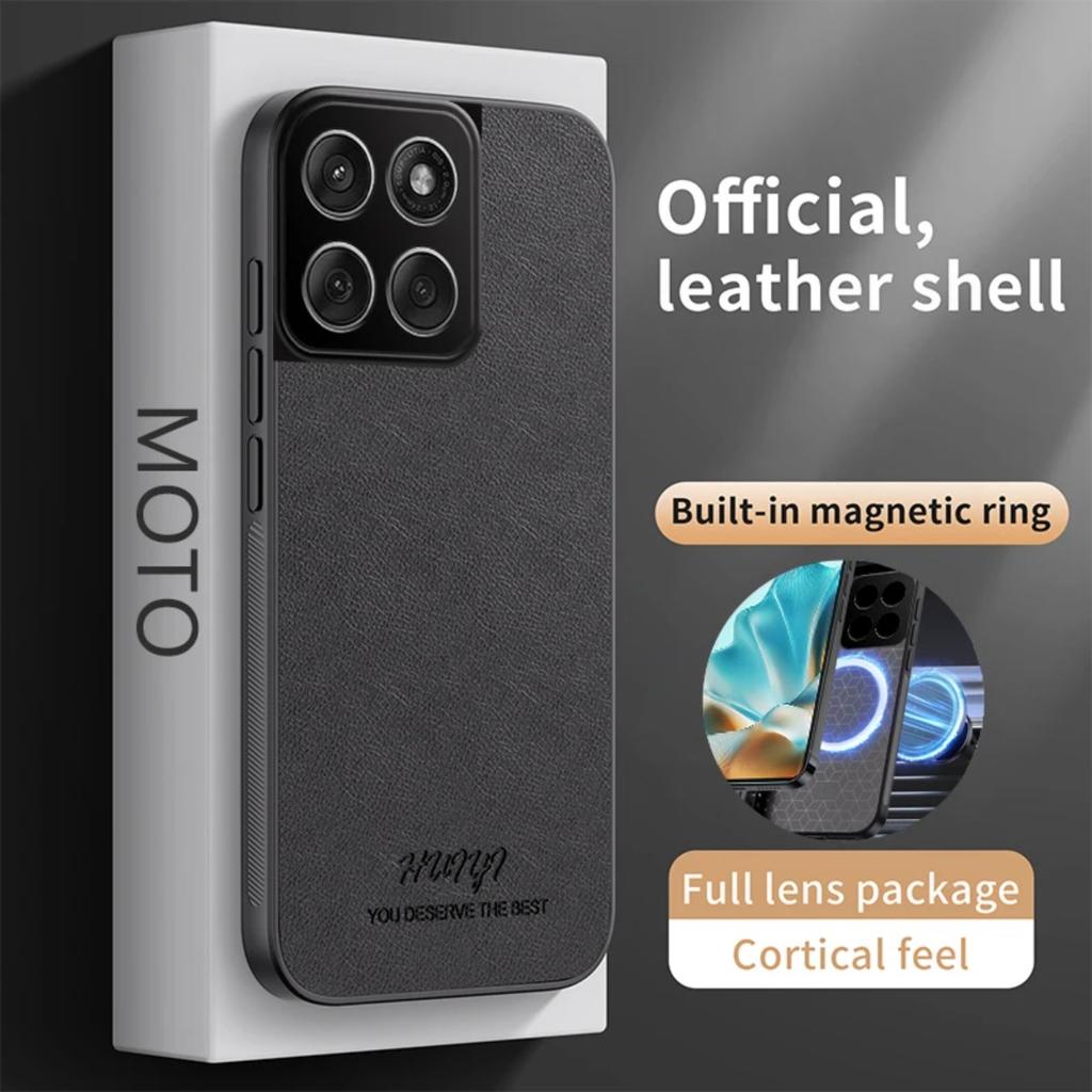 Leather Case for Motorola Edge 60 Fusion 5G Edge 60s Car Magnetic Holder Wireless Charging Silicone Phone Cover MOTOEdge60Fusion