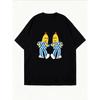 Crewneck T Shirt White Banana Characters In Striped Suits Casual Wear For Women Summer Outfits Fun Graphic Tee Fashionable Top