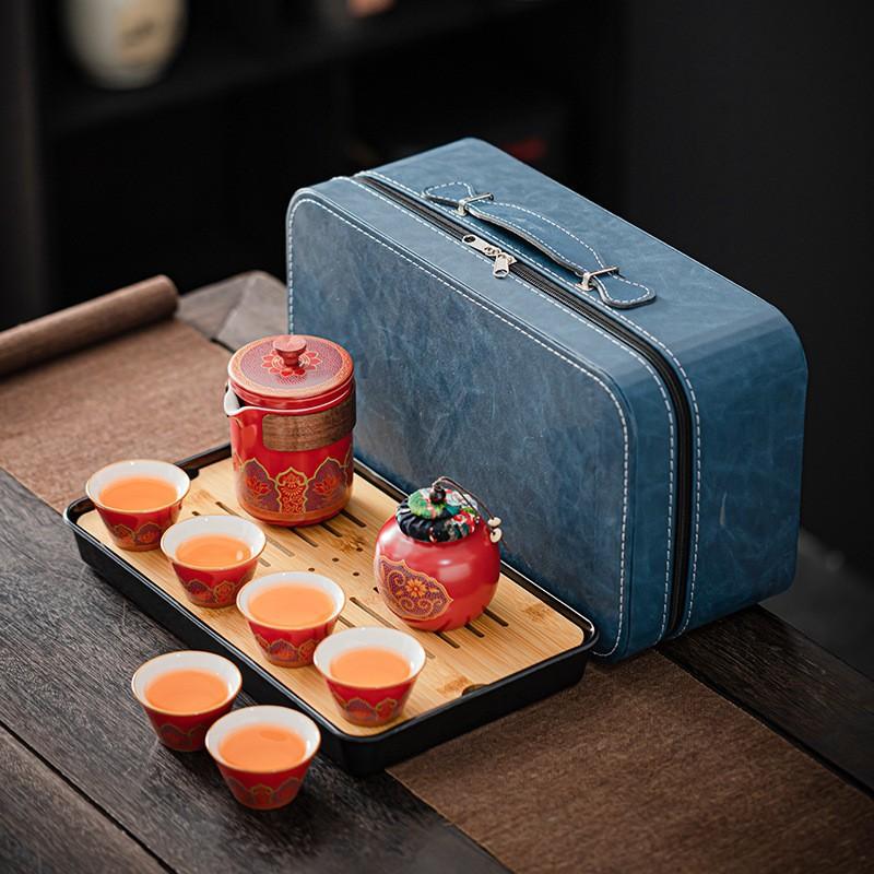 Travel Tea Set Portable Kung Fu Set Outdoor Ceramic Kuaike Cup Company Business Gifts