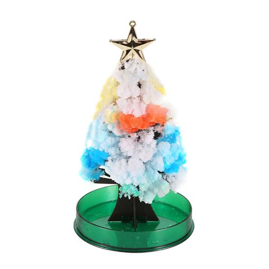 1 Set Mini Christmas Tree Toy DIY Faux Crystal Growing Tree Educational Crystallization Xmas Tree Toy Desktop Decoration Toddlers Boys Girls Gift