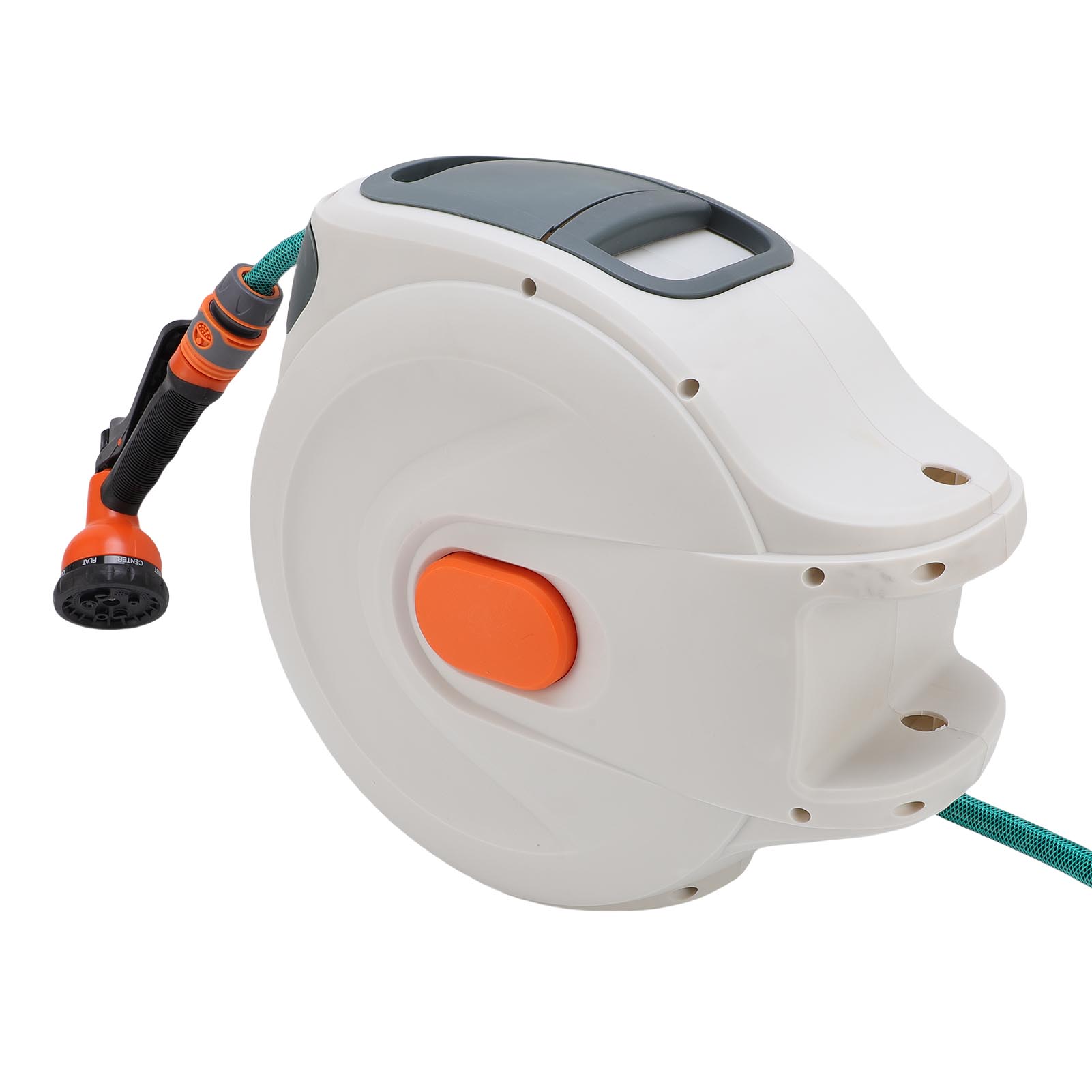Garden Hose Reel Auto Rewind Retractable Any Length Lock Water Hose Reel with Sprayer for Washing Car Clning