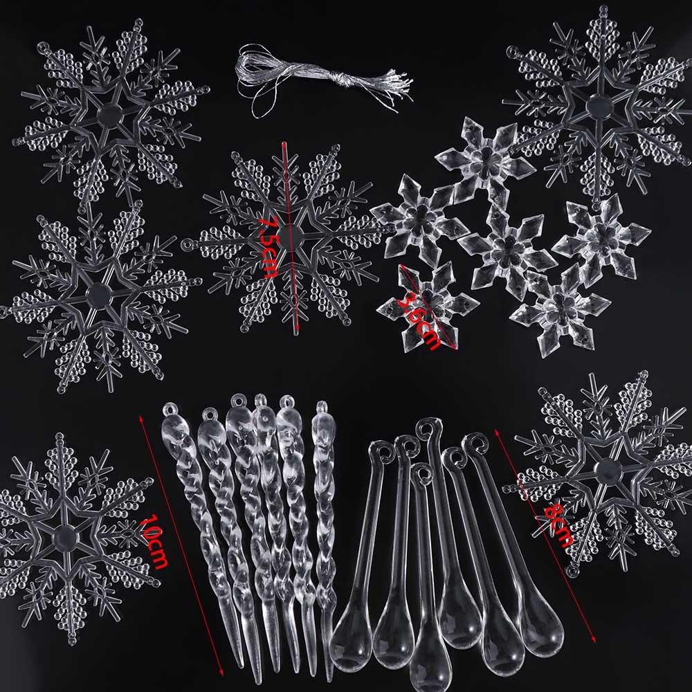 24pcs Clear Christmas Tree Hanging Ornament Acrylic Christmas Tree Decoration  Navidad
