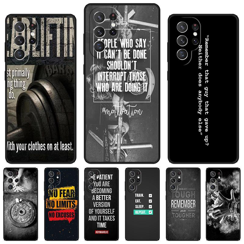 Motivierende Fitnessstudio Inspirierende Zitate Handyhülle Für Samsung Galaxy S24 S25 S23 S22 Ultra Note 10 20 Plus S20 S21 FE Hülle
