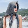 French striped 91 large square scarf cotton and linen silk scarf tube top women's belt summer seaside vacation headscarf sun protection shawl