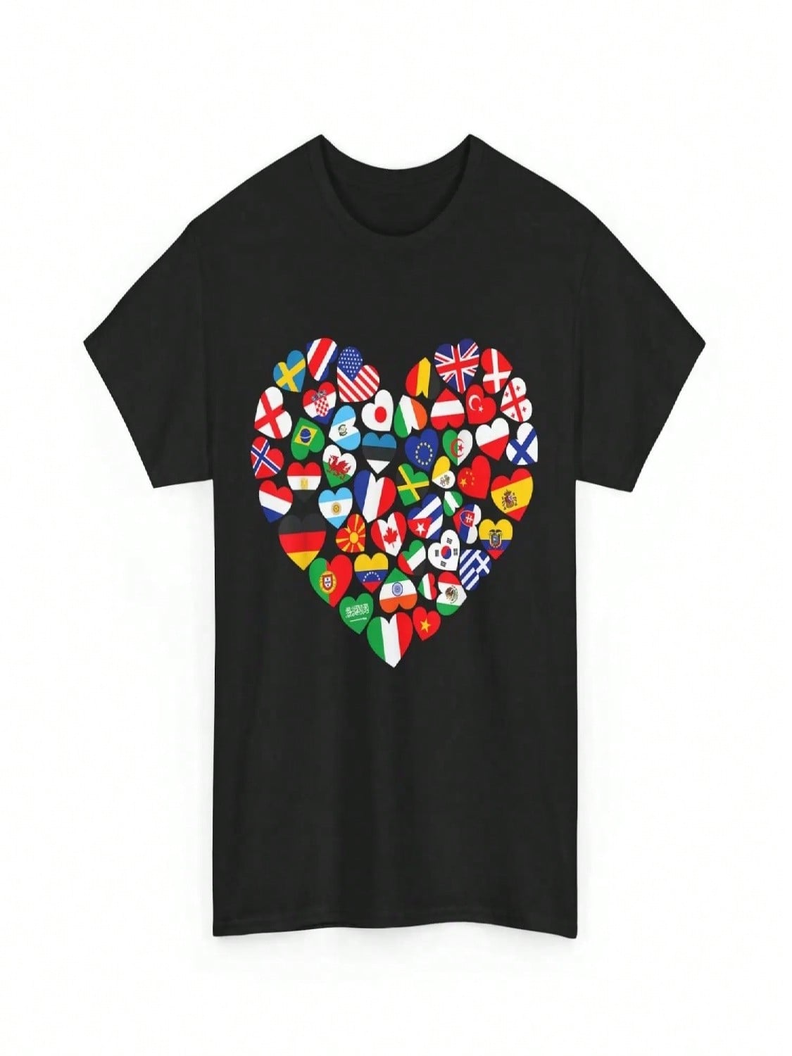 Flags Of Countries The World International Flag Heart Cute T Shirt S разноцветный