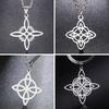 Teamer Stainless Steel Irish Witch Knot Celtics Knot Pendant Necklace Women Men Snake Chain Necklace Amulet Jewelry Wholesale