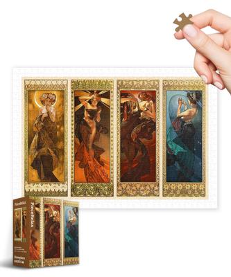 PieceRelax Plastic Jigsaw Puzzle Mucha Moon and X 45 No Clicks Into Place 600-piece [Alphonse - Stars] (31 Cm) - Adult-level, Challenging, Fragments,