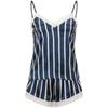 Sling Lace Striped Pajamas Two-Piece Set Sling Striped Pajamas Suit