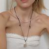 Pearl Drops Long Strap Necklace (L262MNK040)