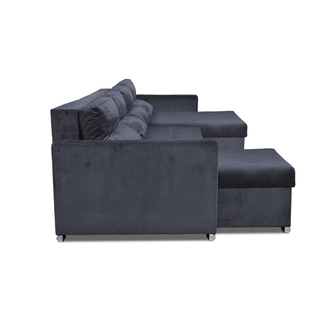 Varius BIG Corner Sofa Bed with Sleeping Containers Family Furniture Black