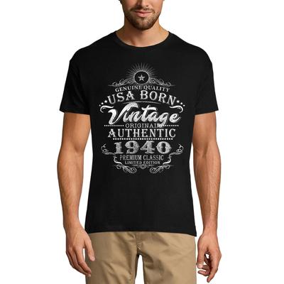 Ανδρικό Vintage T-Shirt ΗΠΑ Γεννημένο Πρωτότυπο Αυθεντικό 1940 Premium Κλασικό - 81ο Μπλουζάκι Γενεθλίων