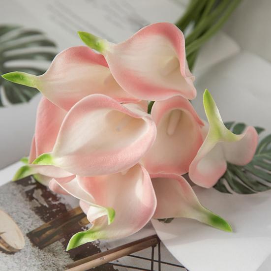 6Pcs Artificial Common Callalily Realistic Fake Flower Branch Home Office Wedding Party Indoor Outdoor Faux Bloom Plants Decoration