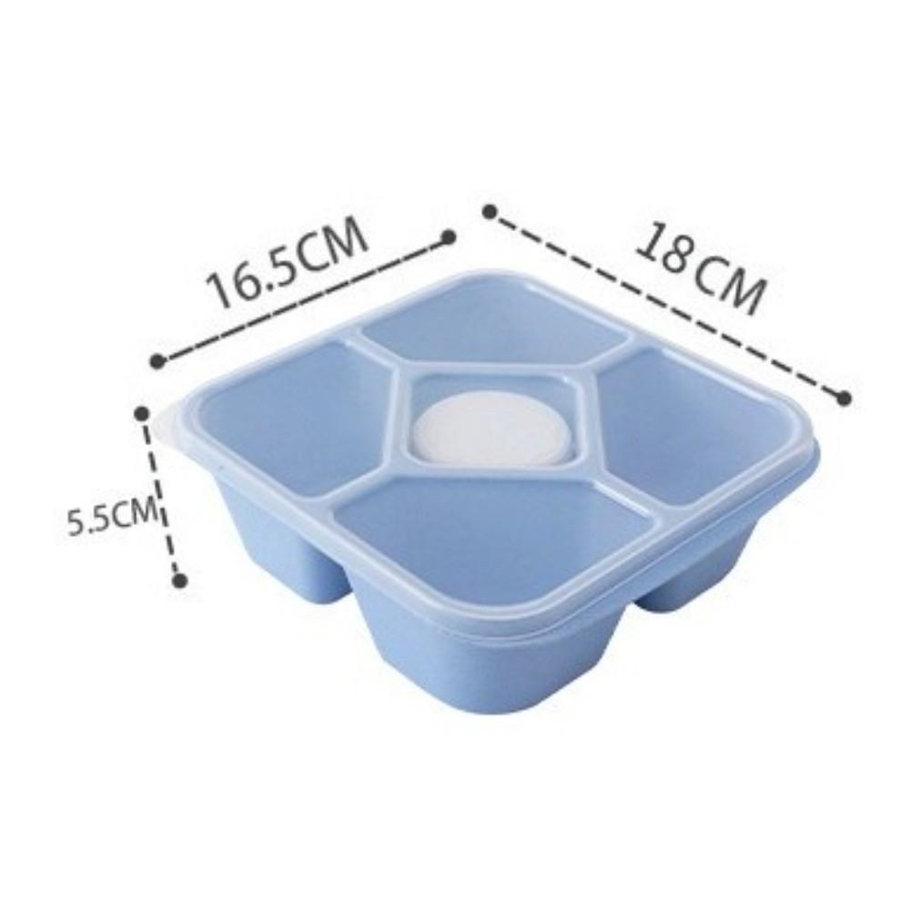 New Wheat Straw Snack Containers 5 Compartments Microwave Safe Food Storage Boxes Reusable Meal Prep Lunch Box for Adults
