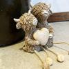 Hochland-Kuh-Figuren Dekorationen Kuh-Gnome mit Blume Harz-Statue Kalb-Liebhaber Geschenk für Bauernhaus Haus Garten Badezimmer