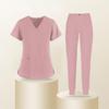 Comfortable V-Neck Nursing Scrub Set Breathable and Slim 2 Pockets