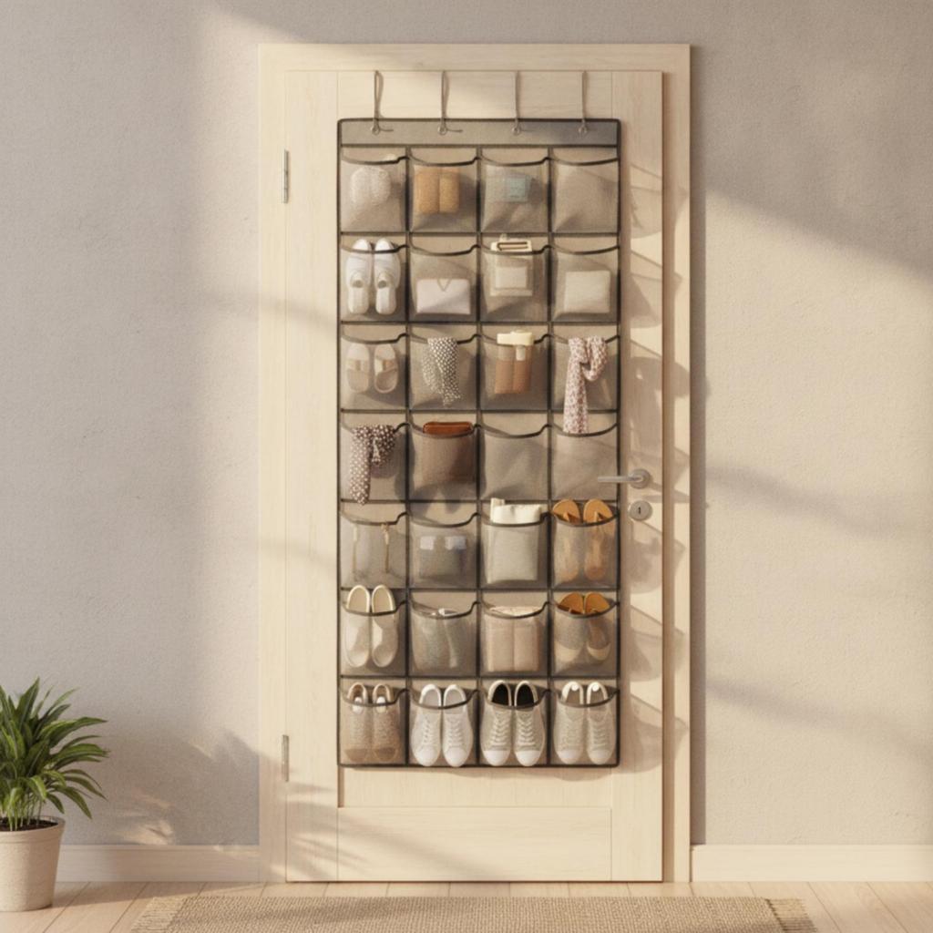Hanging Shoe Organizer with 28 Pockets Large Capacity for Bedroom, Students