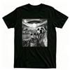 Bigfoot Ufo Selfie Shirt Alien Spaceship Sasquatch Cryptid Fun Graphic Tee Vintage Graphic Short Sleeve Halloween Party Tops